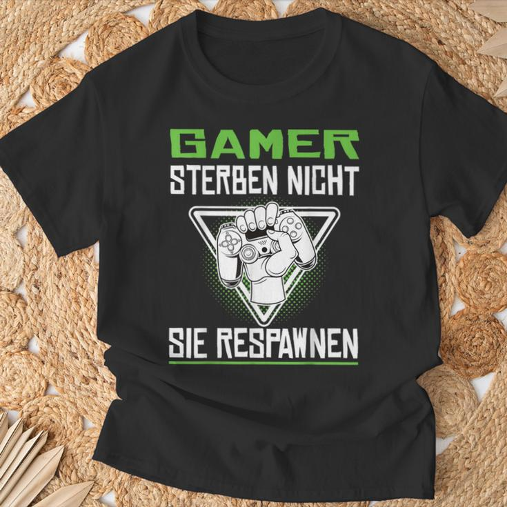 Gamer Die Nicht Sie Respawnen Zocken Gamer T-Shirt Geschenke für alte Männer