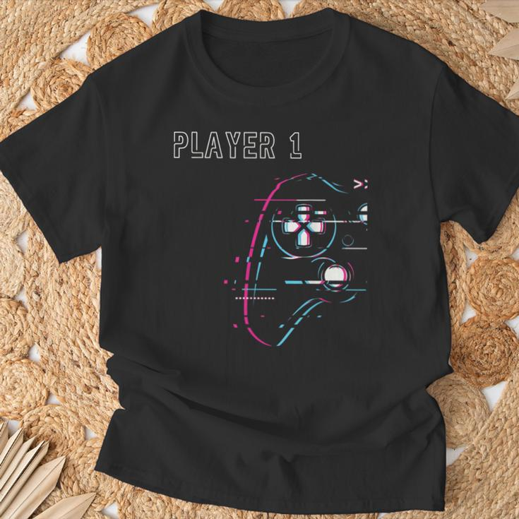 Gamer Team Player 1 Player 2 Gamer Team T-Shirt Geschenke für alte Männer