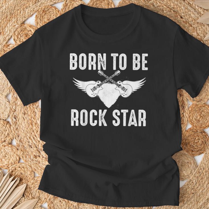 Geboren Um Rockstar Zu Werden T-Shirt Geschenke für alte Männer