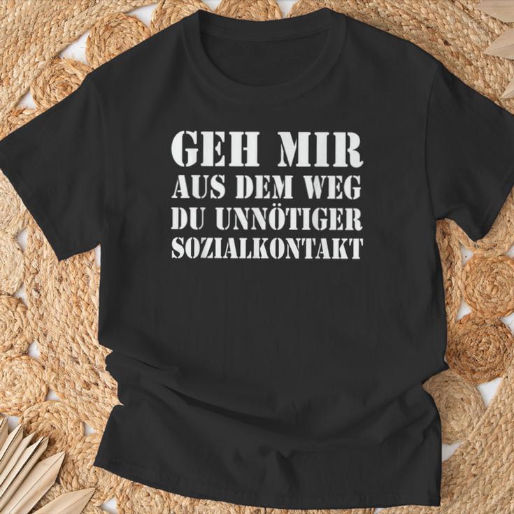 Geh Mir Aus Dem Weg Du Unnötiger Sozialkontakt T-Shirt Geschenke für alte Männer