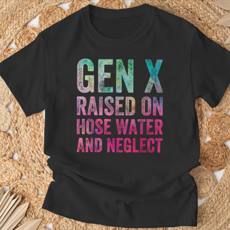 Gen X Raised On Hose Water And Neglect Generation T-Shirt Gifts for Old Men