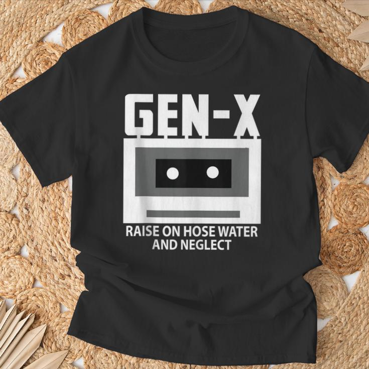 Gen X Raised On Hose Water And Neglect Humor Generation T-Shirt Gifts for Old Men