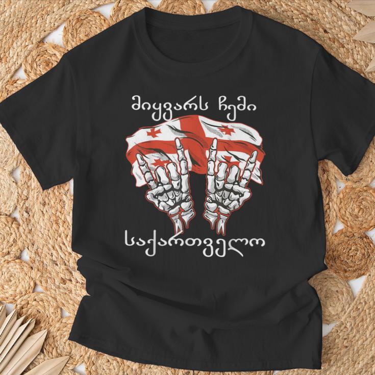 Georgia Alphabet Flag Slogan Motif T-Shirt Geschenke für alte Männer