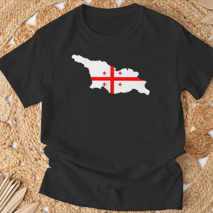 Georgia Flag In Georgia Outline Georgia T-Shirt Geschenke für alte Männer