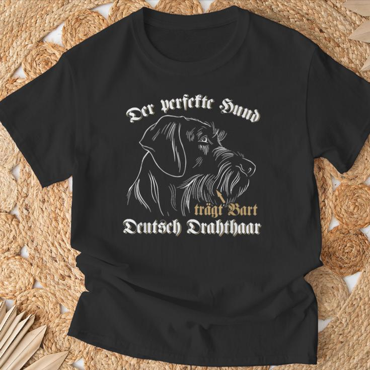 German Wirehaired Der Perfekt Hund Tragen Bart T-Shirt Geschenke für alte Männer