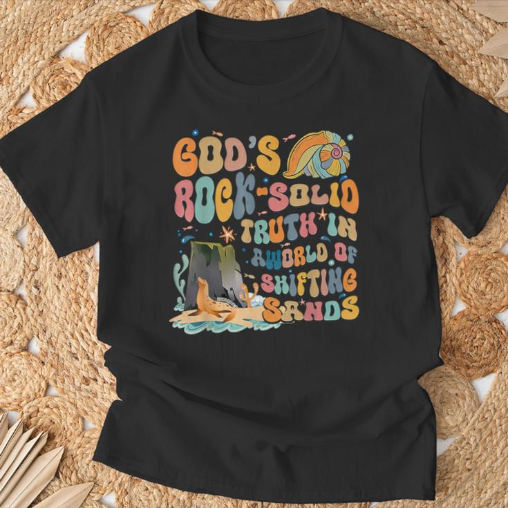 God's Rock Solid Breaker Rock Beach Vbs 2024 Christian T-Shirt Gifts for Old Men