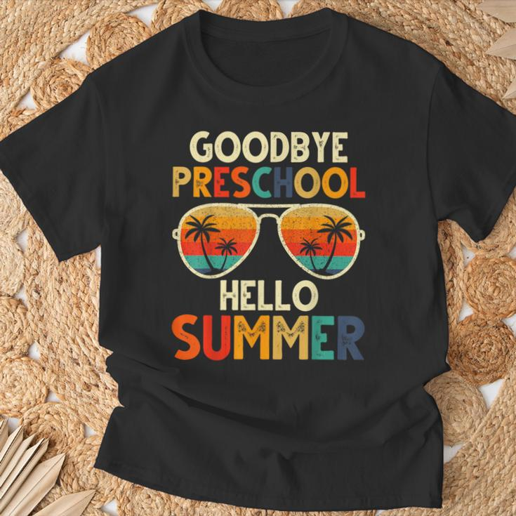 Goodbye Preschool Hello Summer Pre-K Graduation T-Shirt Gifts for Old Men