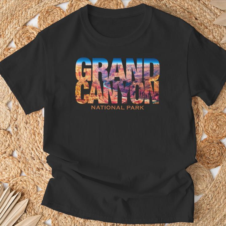 Grand Canyon National Park Photo Text Hiking Souvenir T-Shirt Gifts for Old Men