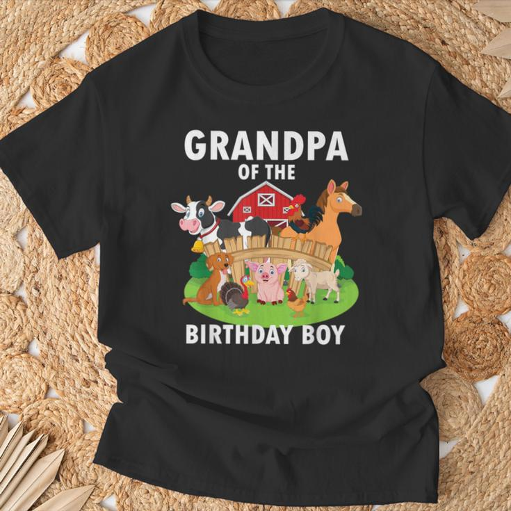 Grandpa Of The Birthday Boy Farm Animals Matching Farm Theme T-Shirt Gifts for Old Men