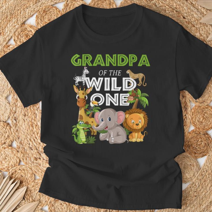 Grandpa Of The Wild One Zoo Birthday Safari Jungle Animal T-Shirt Gifts for Old Men
