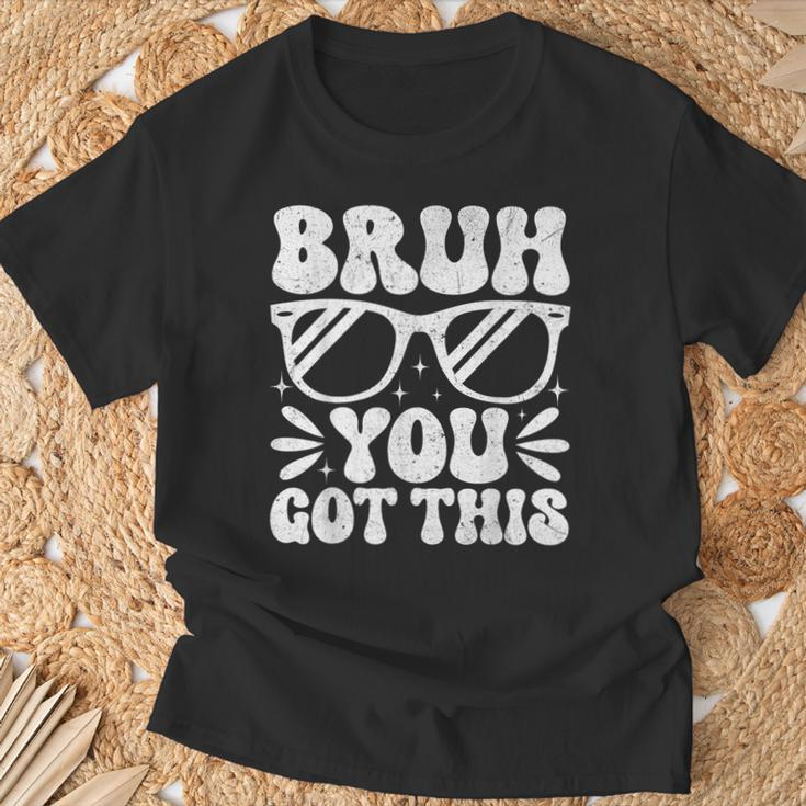 Groovy Bruh You Got This Testing Day Rock The Test Boys Mens T-Shirt Gifts for Old Men
