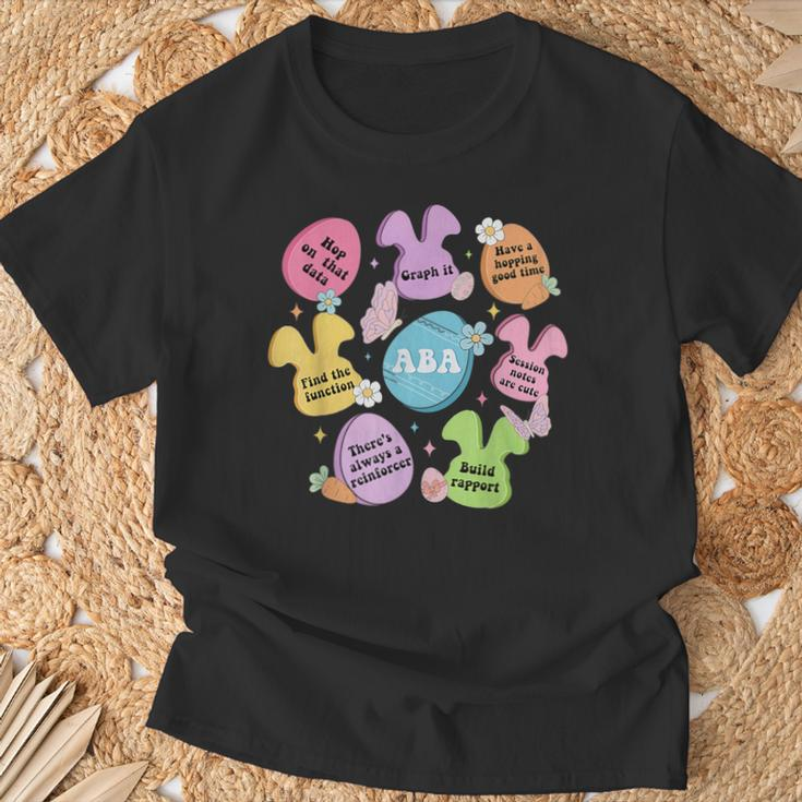 Groovy Easter Aba Behavior Analyst Bunny Behavior Therapy T-Shirt Gifts for Old Men