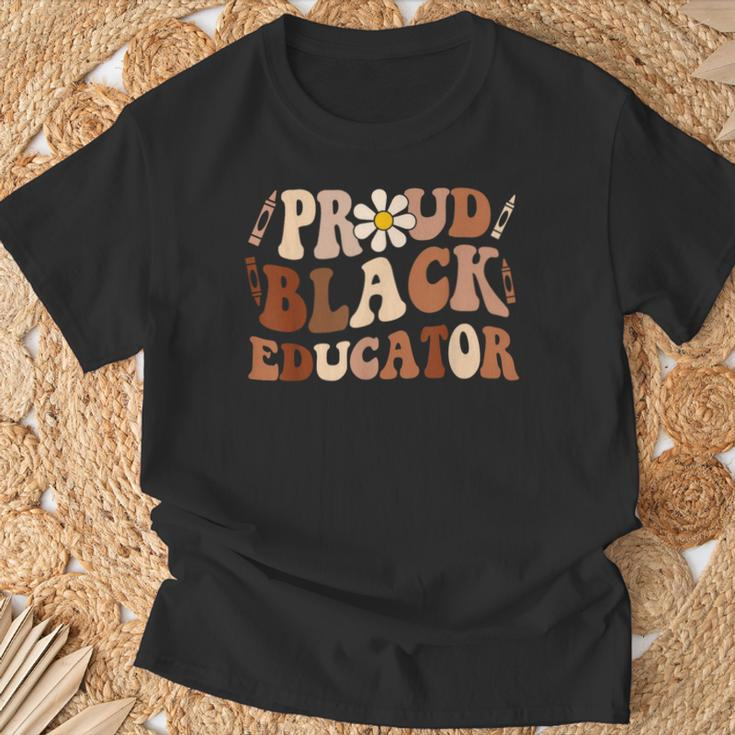 Groovy Proud Black Educator African Pride Black History T-Shirt Gifts for Old Men