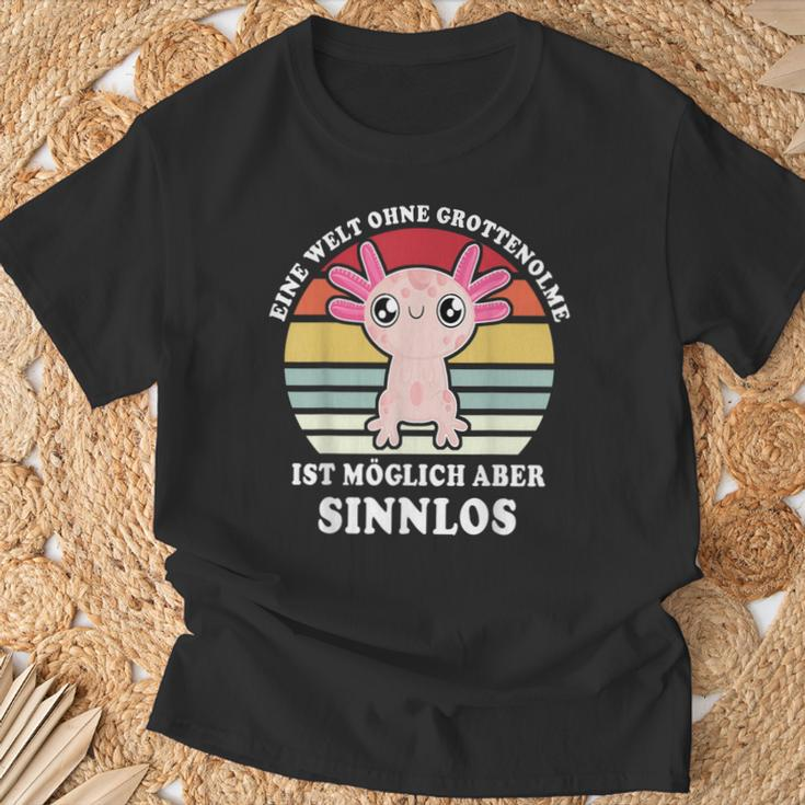 Grottenolme Schwanzlurch Naked Mull Axolotl Saying Grottenolm T-Shirt Geschenke für alte Männer