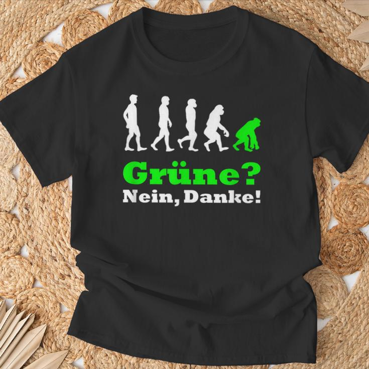 Grüne Nein Danke German Black T-Shirt Geschenke für alte Männer