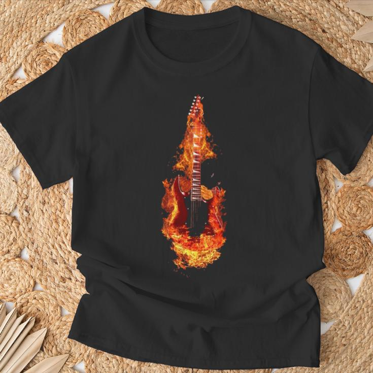 Guitar Fire T-Shirt Gifts for Old Men
