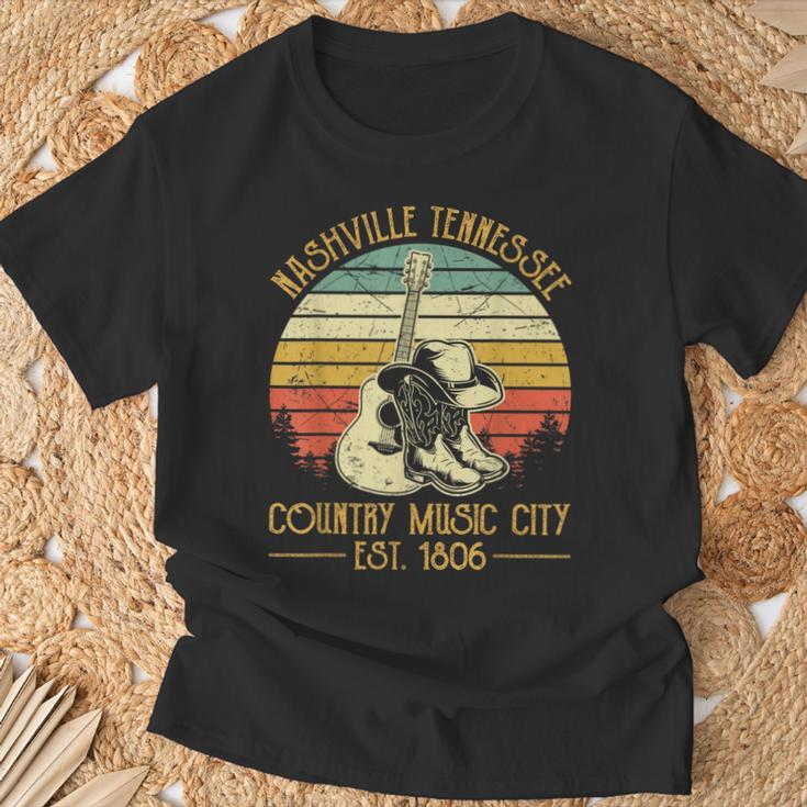 Guitar Guitarist Nashville Tennessee Country Music City T-Shirt Gifts for Old Men