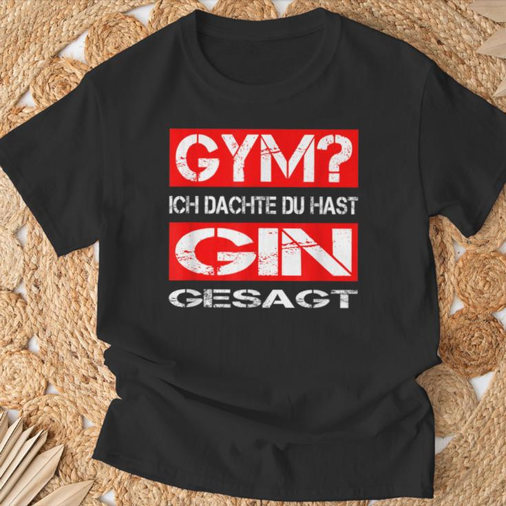 Gym Ich Denkdu Hast Gin Gesagt Fitness S T-Shirt Geschenke für alte Männer