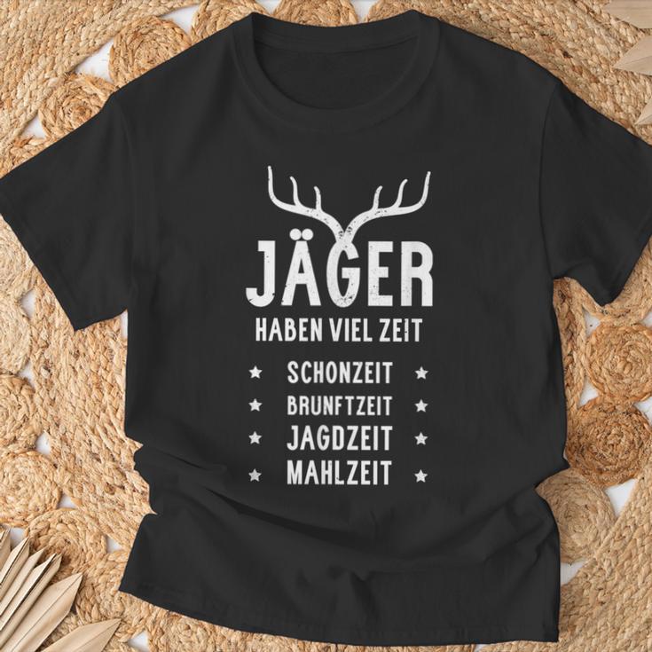 Häger Habeniel Zeit I Schonzeit I Hunter Hunting T-Shirt Geschenke für alte Männer