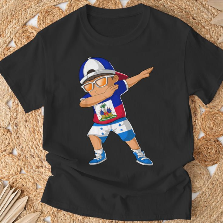 Half Haitian Half Honduran Boy Haiti Honduras Flag T-Shirt Gifts for Old Men