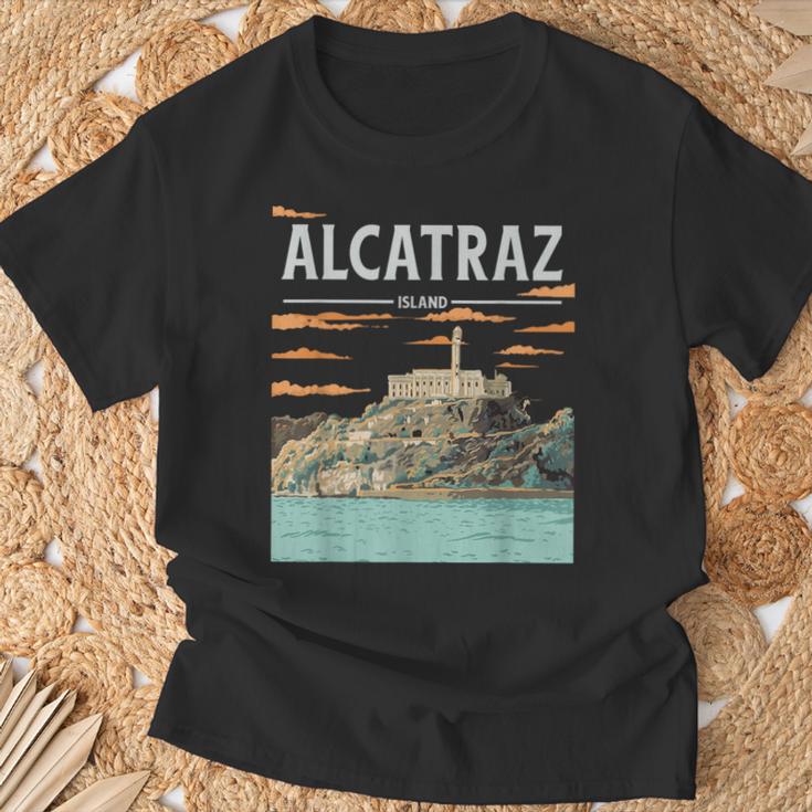 Hand-Drawn Alcatraz T-Shirt Geschenke für alte Männer