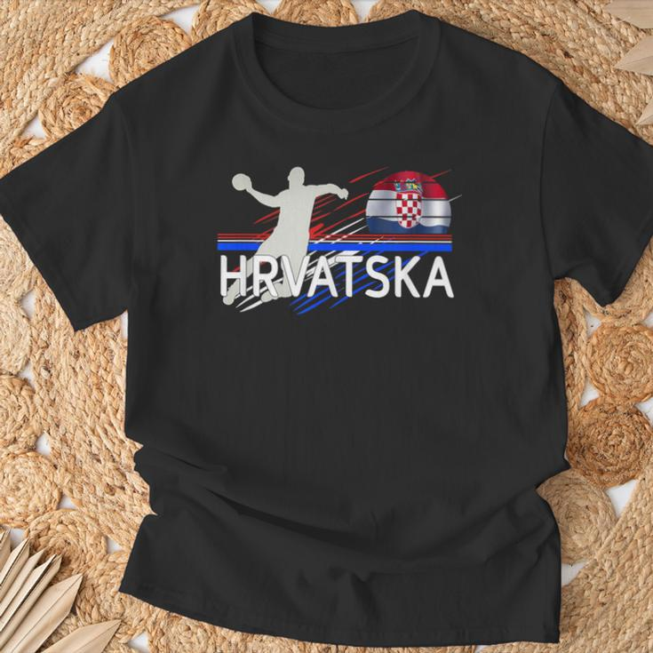Handball Hrvatska Croatia T-Shirt Geschenke für alte Männer