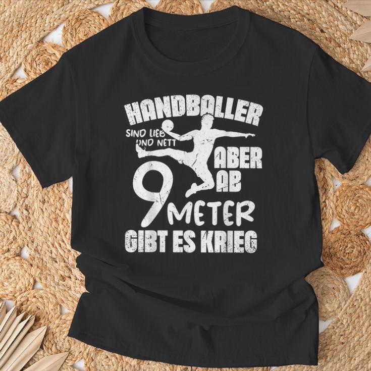 Handballer Sind Lieb Handball Saying Handball Fan T-Shirt Geschenke für alte Männer