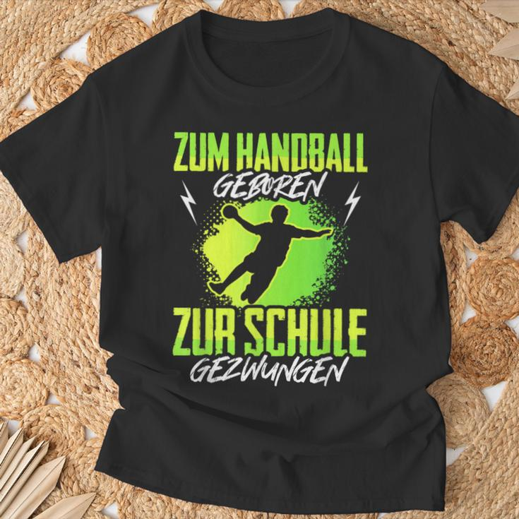 Handballgeborenes Kindershirt - Zur Schule Gezwungen, Handball-T-Shirt Geschenke für alte Männer