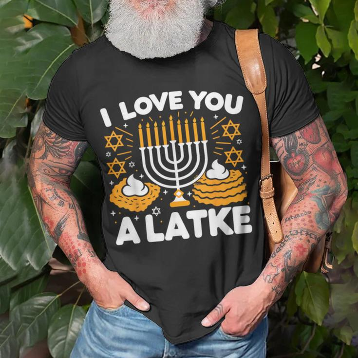 Hanukkah I Love You A Latke Pajamas Chanukah Hanukkah Pjs T-Shirt Gifts for Old Men