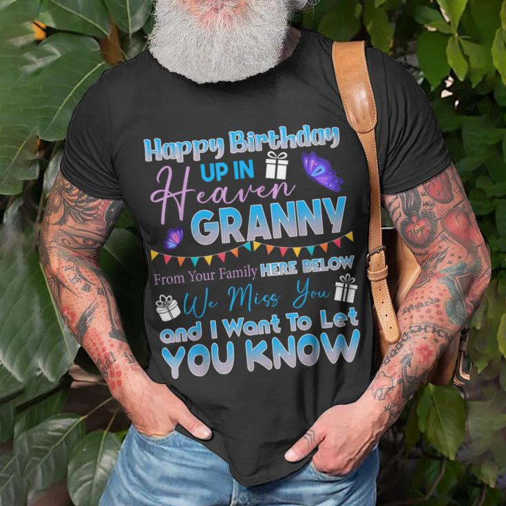 Happy Birthday Granny Angel In Heaven Memorial Remember T-Shirt Gifts for Old Men