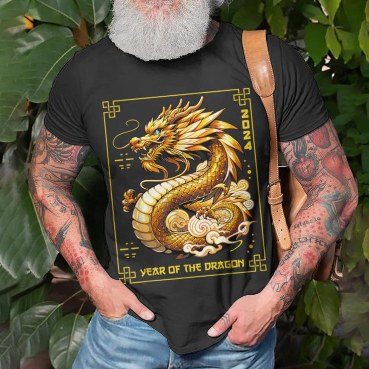 Happy Chinese New Year 2024 Lunar New Year Dragon Red T-Shirt Gifts for Old Men