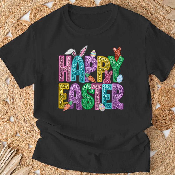 Happy Easter Bling Bling Sayings Egg Bunny T-Shirt Gifts for Old Men
