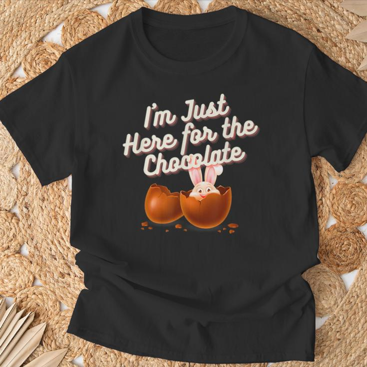 Happy Easter Sunday I'm Just Here For The Chocolate Holiday T-Shirt Gifts for Old Men