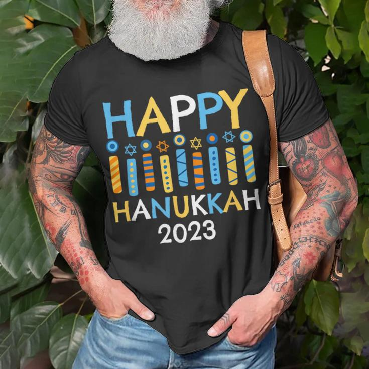 Happy Hanukkah 2023 Love And Light Jewish Menorah Family T-Shirt Gifts for Old Men