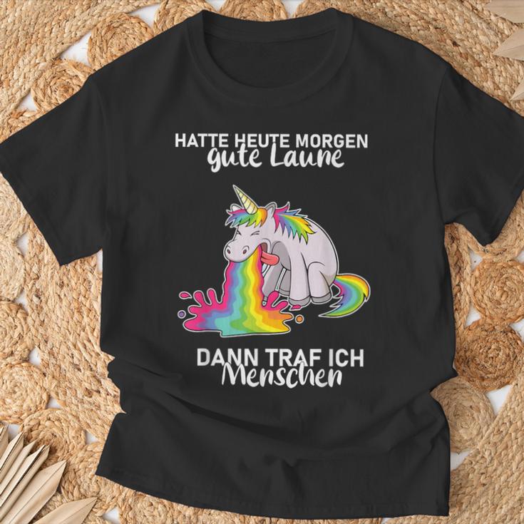 Hatte Heute Morgen Gute Laune Dann Traf Ich Menschen T-Shirt Geschenke für alte Männer