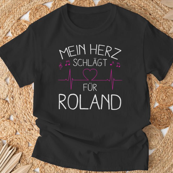 My Heart Beats Fur Roland I Love Roland T-Shirt Geschenke für alte Männer
