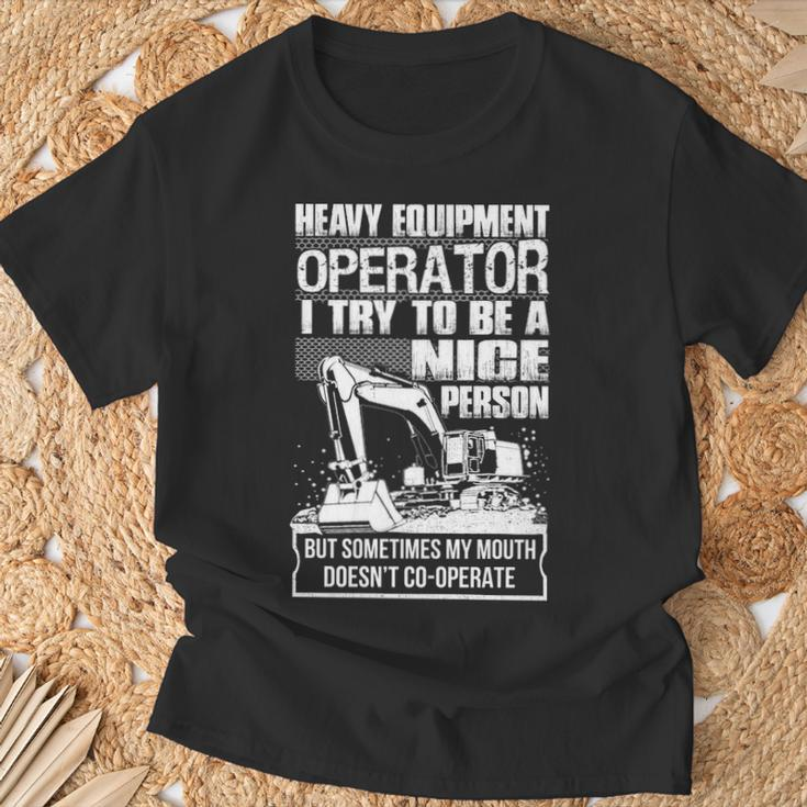 Heavy Equipment Operator Nice Person T-Shirt Gifts for Old Men