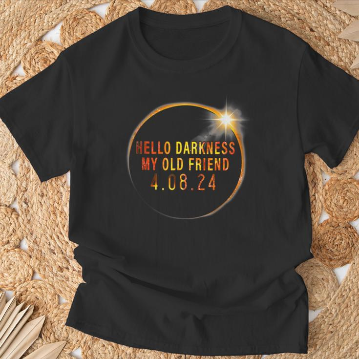 Hello Darkness My Old Friend 2024 Solar Eclipse T-Shirt Gifts for Old Men