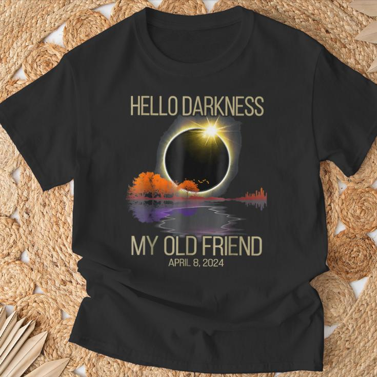 Hello Darkness My Old Friend Solar Eclipse On 08042024 T-Shirt Gifts for Old Men