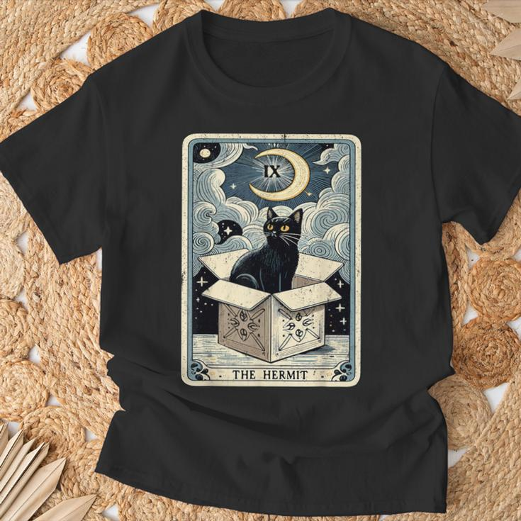 The Hermit Tarot Card Cat In Box Mystic Cat T-Shirt Gifts for Old Men