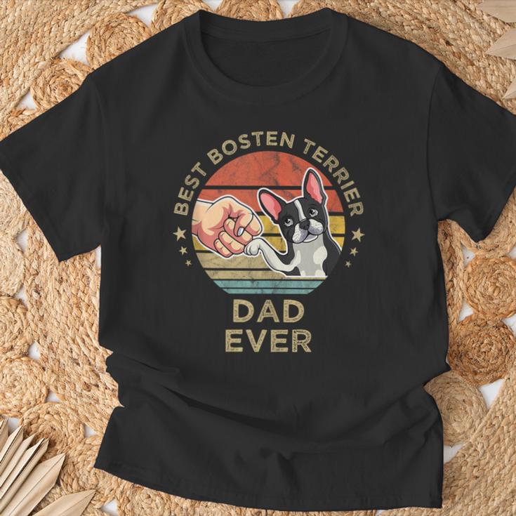 Herren Best Bosten Terrier Dad Ever Hund Bostie Papaateratertag T-Shirt Geschenke für alte Männer