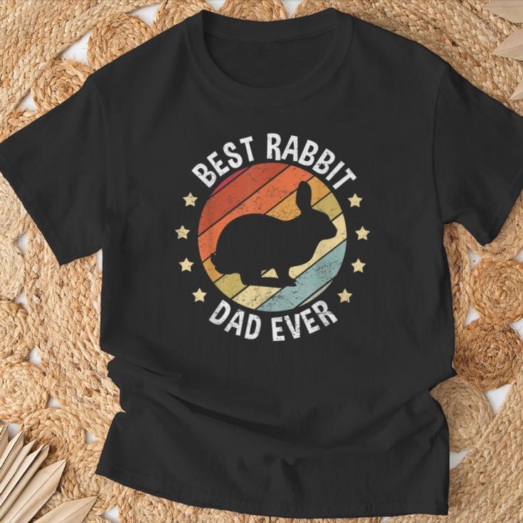 Herren Best Rabbit Dad Ever Papa Kaninchen Vintage Hasenbesitzer T-Shirt Geschenke für alte Männer