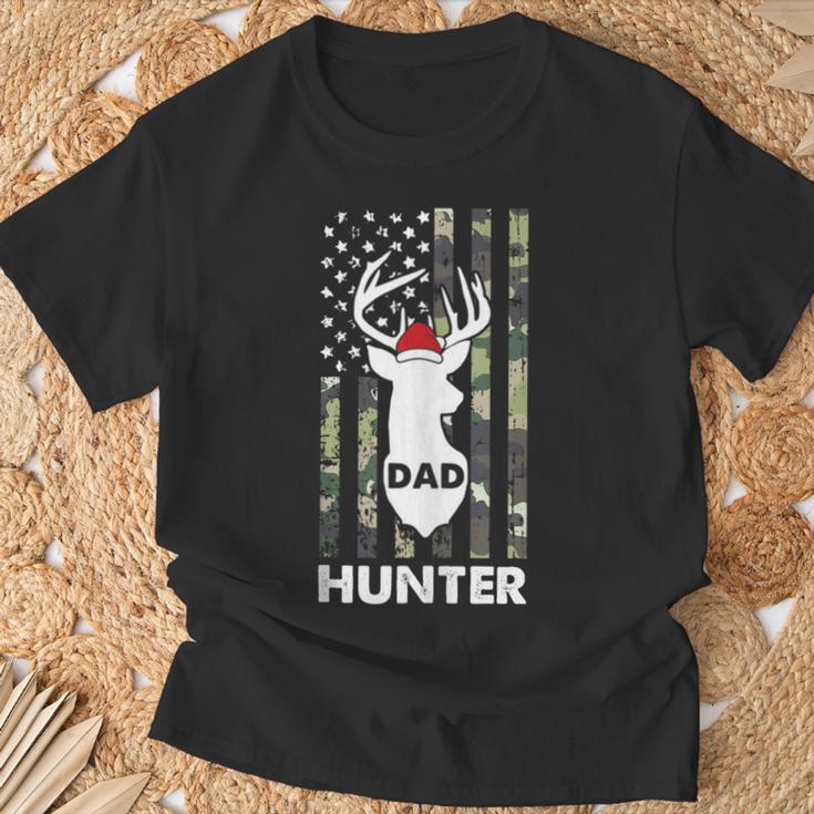 Herren Dad Hunter Weihnachten Coole Amerikanische Flagge Jagd Papaater T-Shirt Geschenke für alte Männer