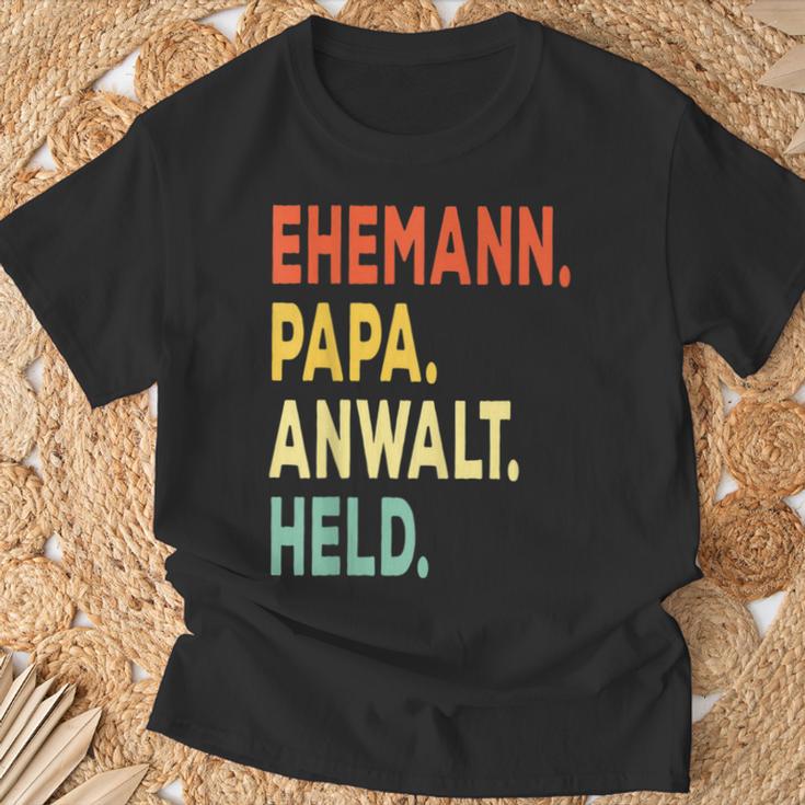 Herren Ehemann Papa Anwalt Held Retro-Jahrgangatertag T-Shirt Geschenke für alte Männer