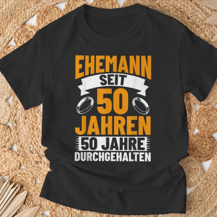 Herren Goldhochzeit Deko Hochzeitstag Jubiläum Ehemann Hochzeit T-Shirt Geschenke für alte Männer