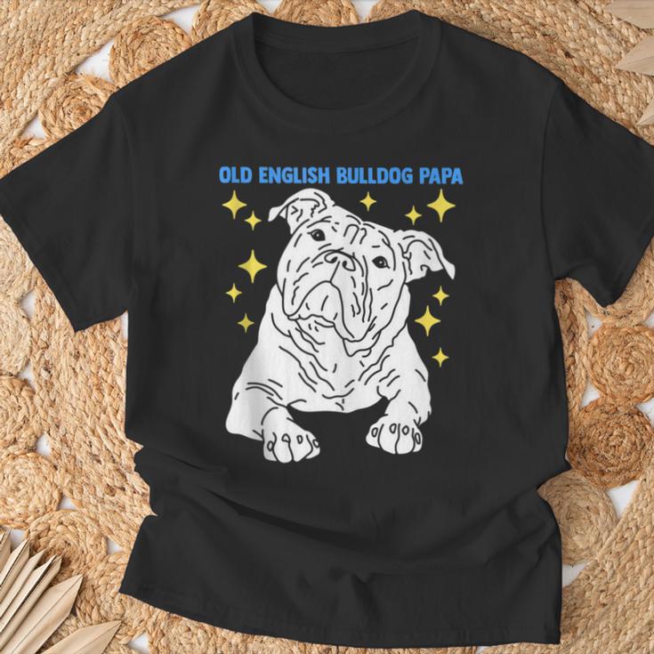 Herren Old English Bulldog Papa Herrchen Old English Bulldog T-Shirt Geschenke für alte Männer