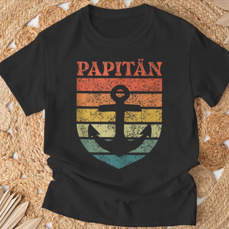 Herren Papa Wortspiel Kapitänatertag Papitän T-Shirt Geschenke für alte Männer