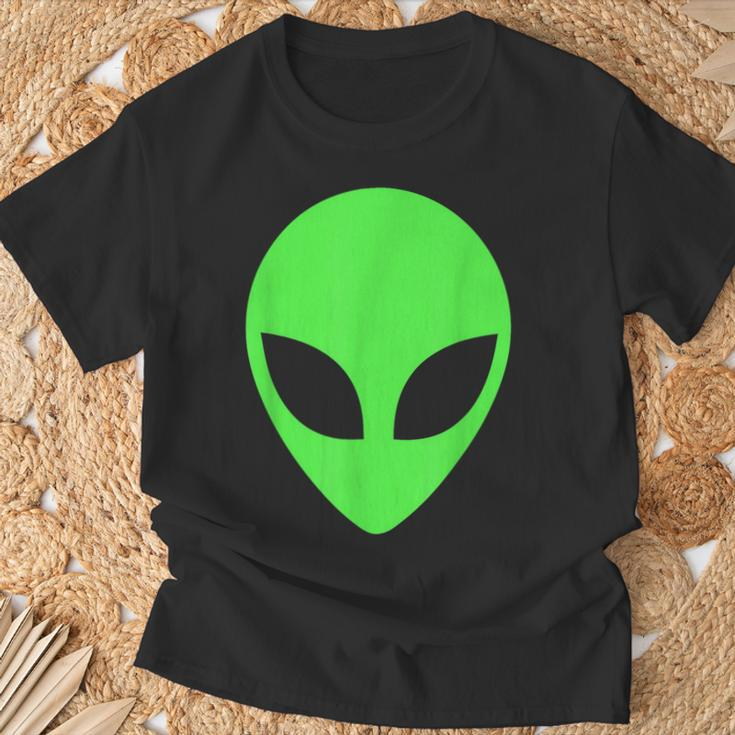 Herren T-Shirt Fluoreszierender Alien-Kopf, Schwarz Geschenke für alte Männer