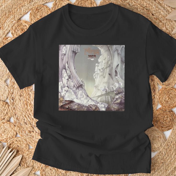 Herren T-Shirt Mystischer Bergdruck in Schwarz, Wanderlust Motiv Geschenke für alte Männer