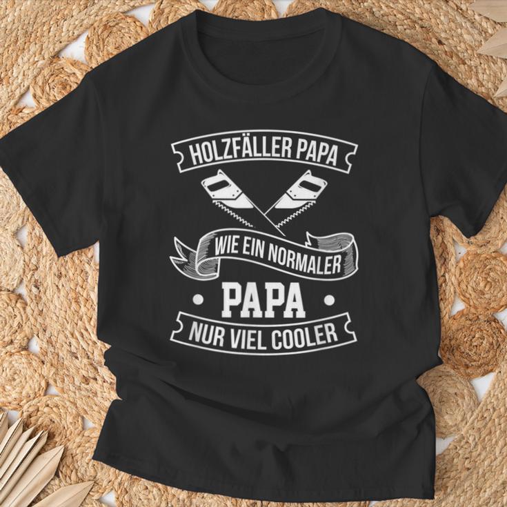 Holzfäller Papa Axt Spruch Säge Motorsäge Holzfäller T-Shirt Geschenke für alte Männer